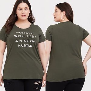 Torrid olive humble hustle crew tee